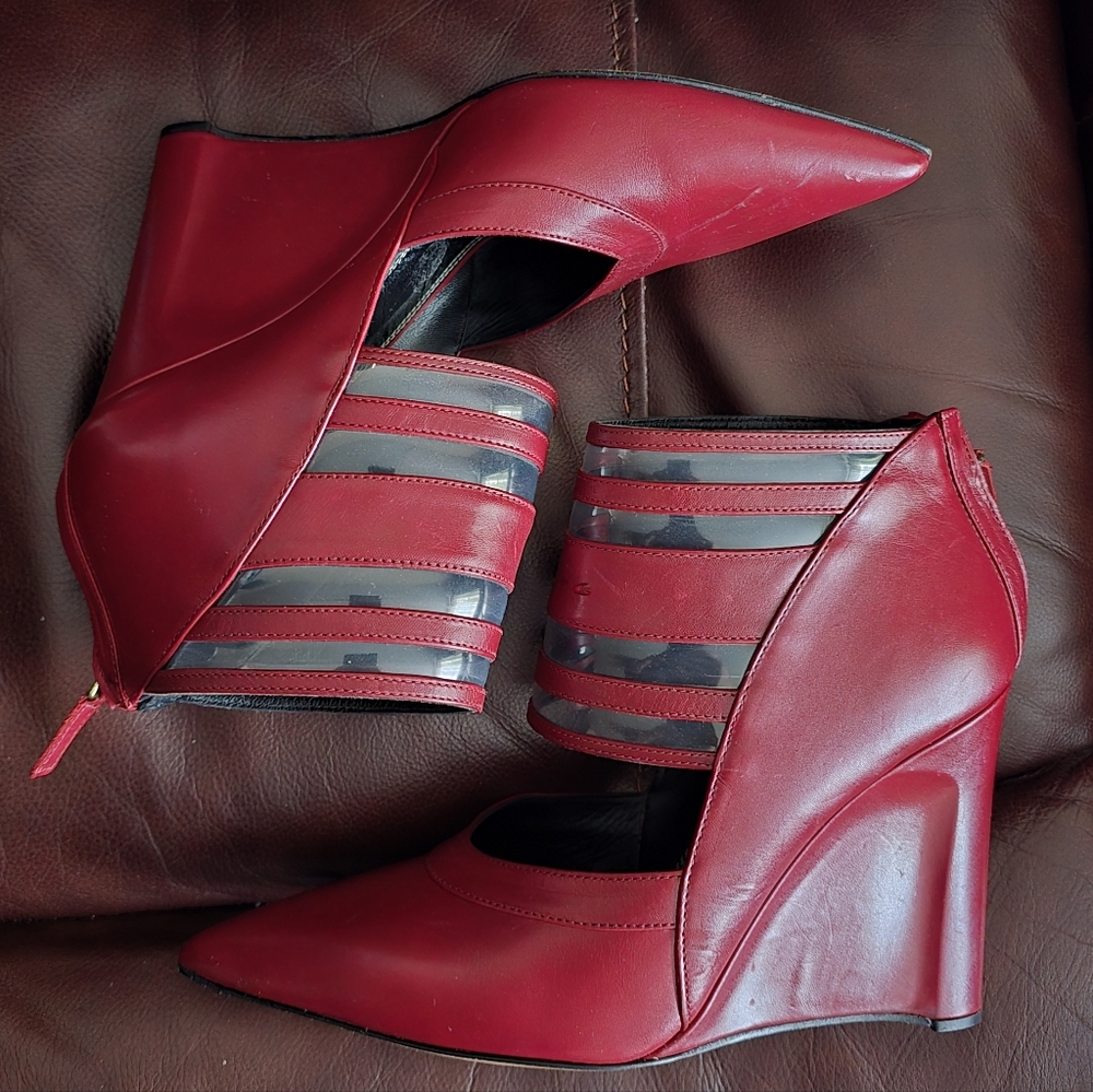 Derek Lam Meryl Pointed Toe Wedge Pump in Burgundy size 8 - Picture 3 of 11